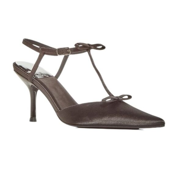 Jeffrey Campbell Playhouse Pointed Toe Satin Black Pumps Size 9M - Picture 1 of 7